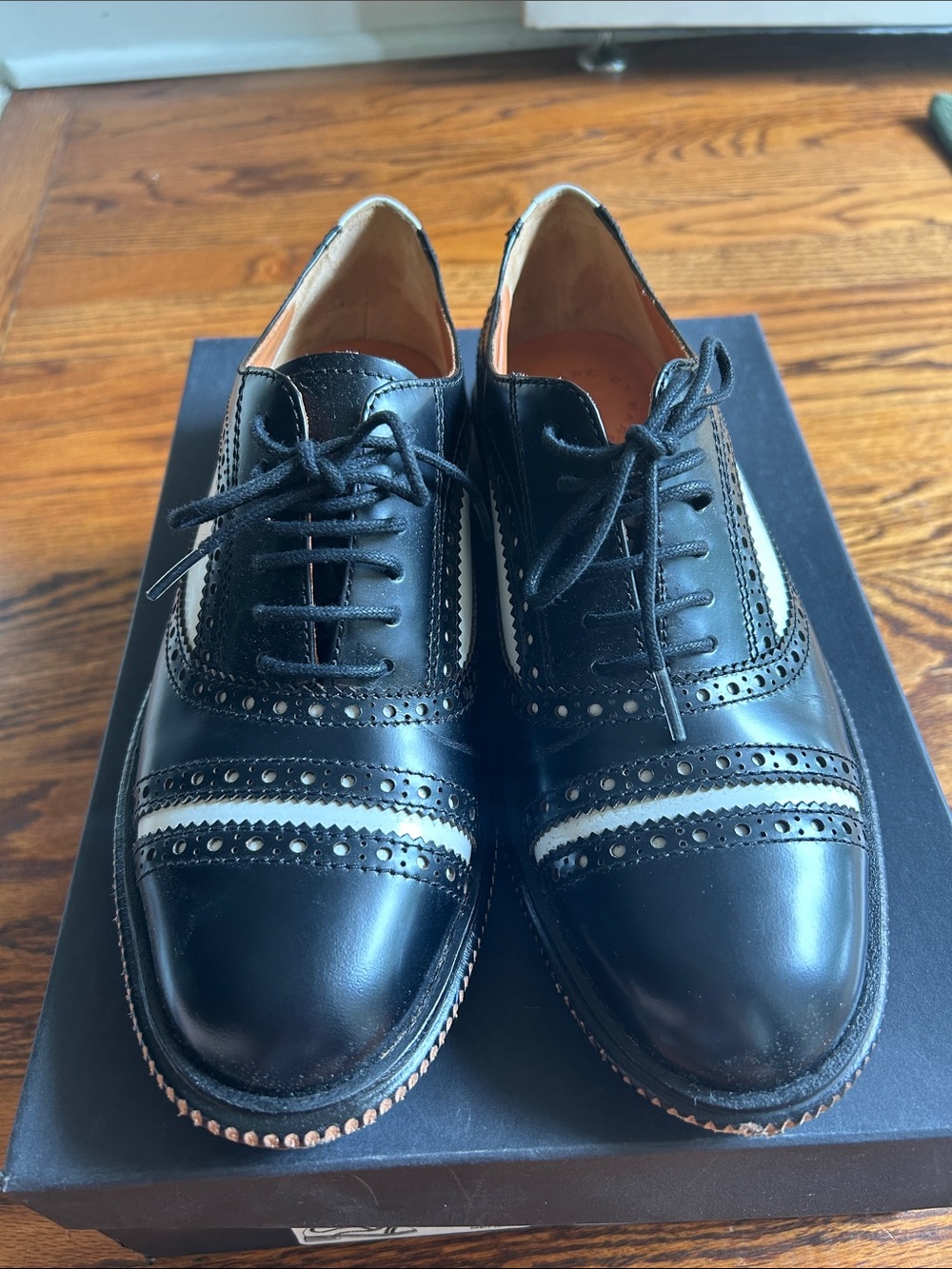 Marc by Marc Jacobs Classic Black and White Men’s Wingtip Dress Shoes